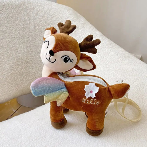 Lovely Green Brown Sika Deer Plush Doll Backpack Hugglable Stuffed Toy ToylandEU.com Toyland EU