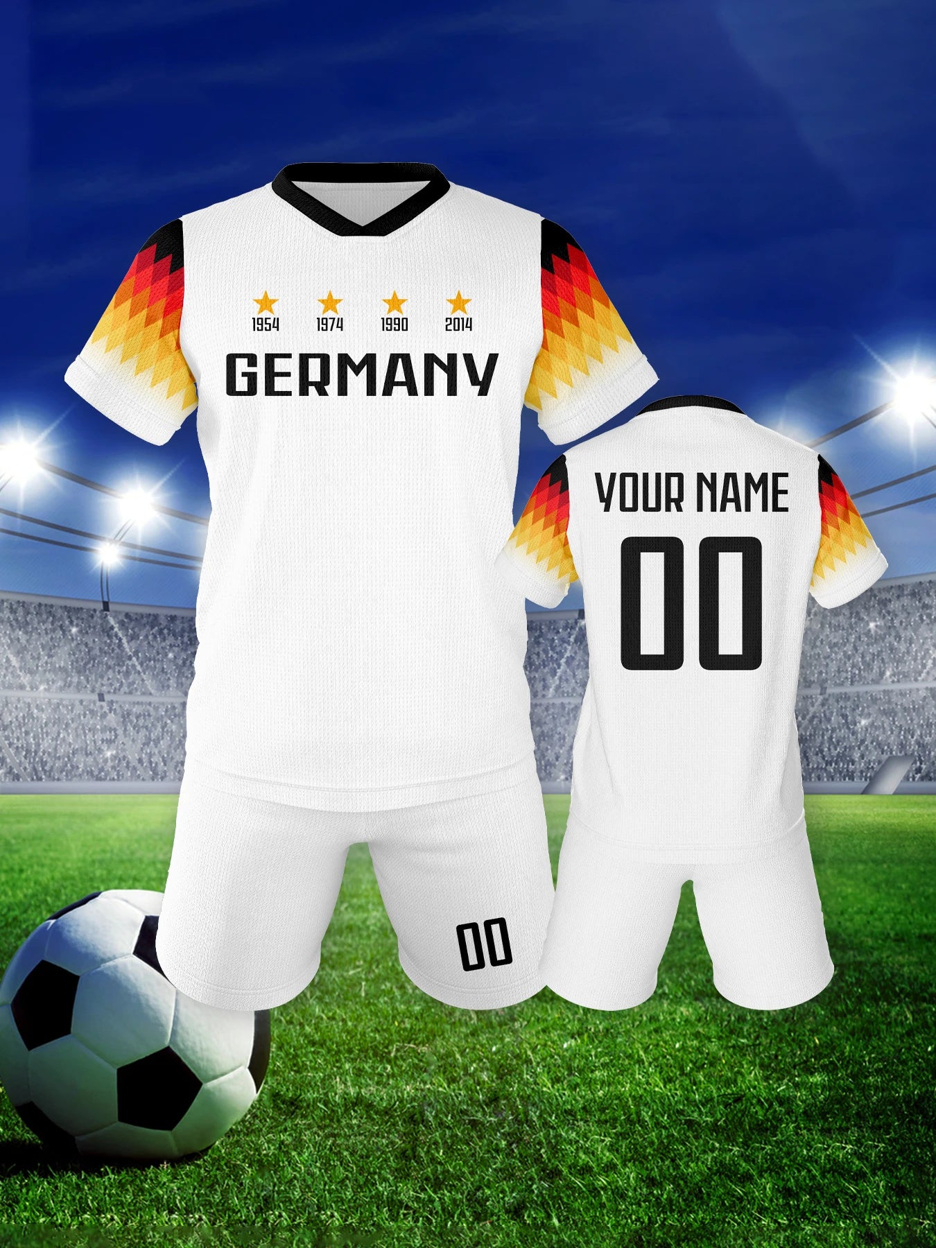 Personalized Kids Soccer Jersey - Custom Germany Football Shirt with Name & Number for School Team, Club, and Training