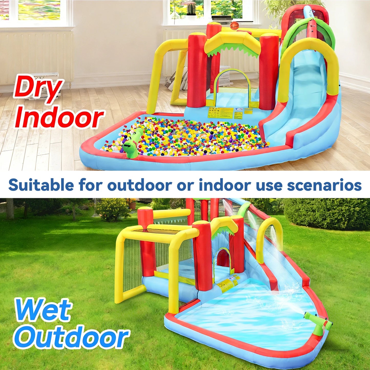 Inflatable Water Slide Park Bounce House for Backyard Fun