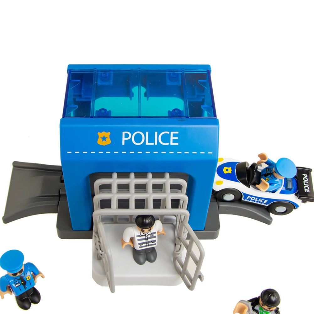 Urban Scene Plastic Police Station and Car Wash Toy Set - ToylandEU