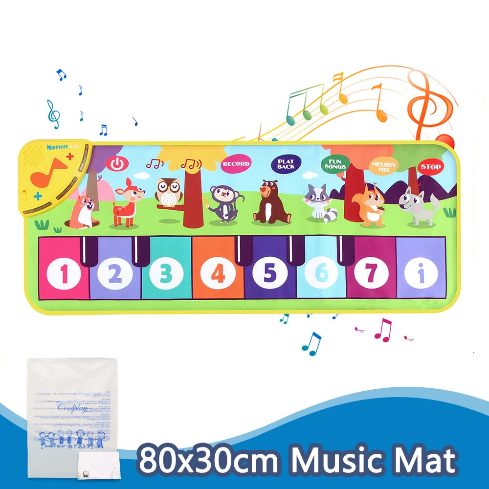 Kids Piano Mat Educational Toy With Animal Sounds