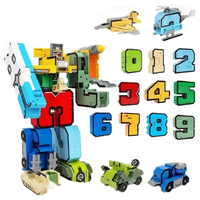 Number Robot Building Blocks Toy with Transformation Feature