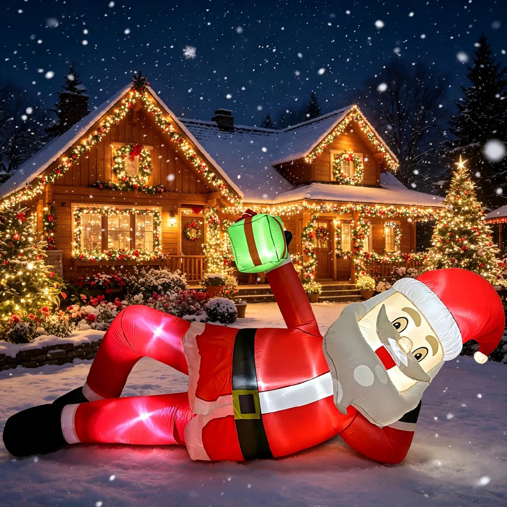 Christmas Inflatable Santa | 11.8 Feet | Built-in LED Lights | Garden Display