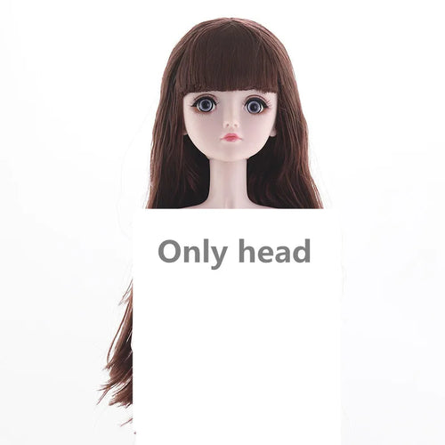 60CM BJD Doll Head with 4D Artificial Eyes and Long Curly Hair ToylandEU.com Toyland EU