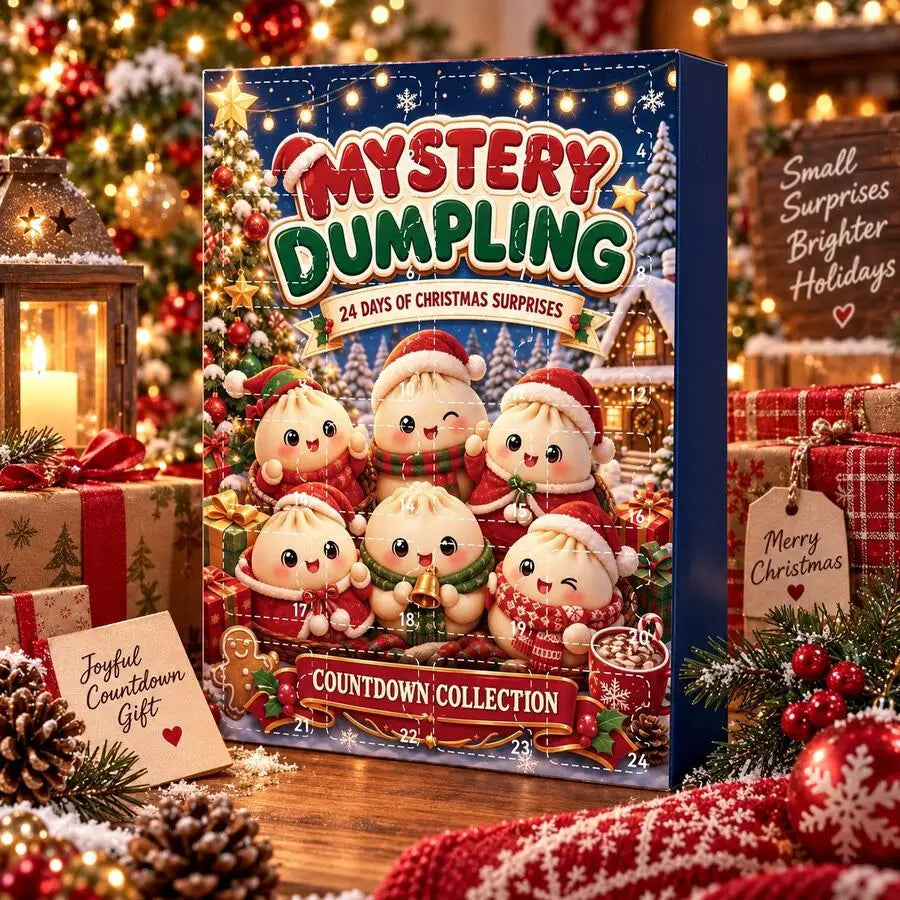 Advent Calendar | 24 Compartment Dumpling Gift Box | Cute Costume Figurines | Festive Tabletop Decor