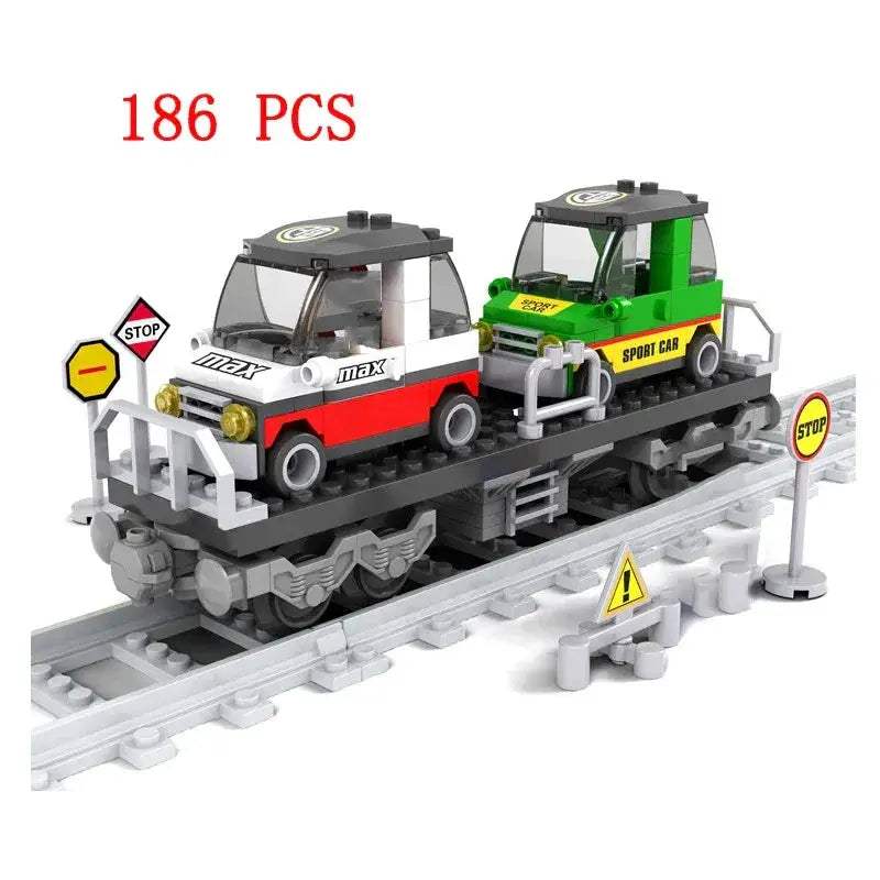 Lego Compatible City Train Set Building Blocks With Tracks - ToylandEU