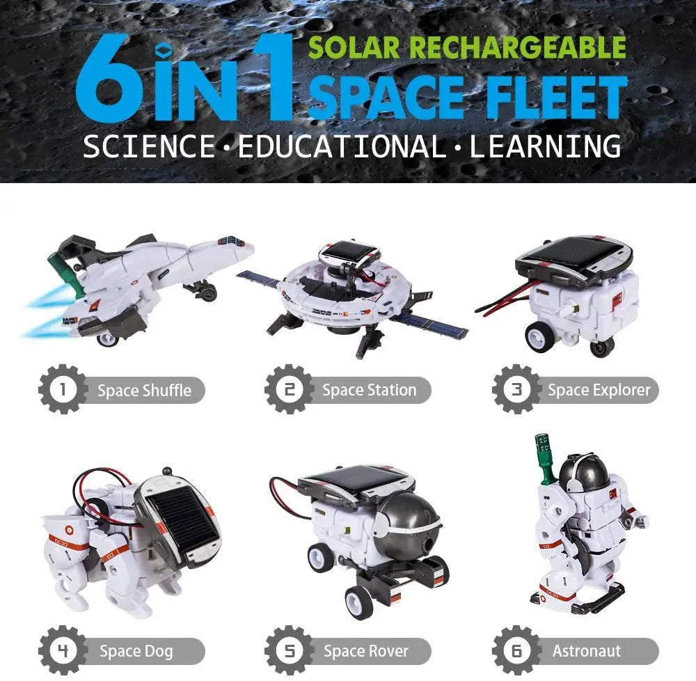 Solar-Powered 6-in-1 Science Experiment Robot Toy Kit for DIY Learning - ToylandEU