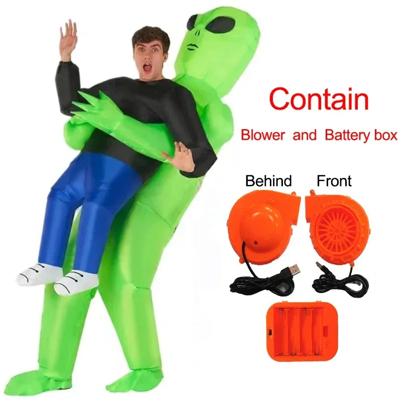 Inflatable Alien Costume | Green Design | Kids Fit | Halloween Party