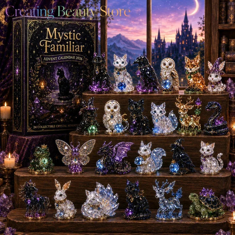 Advent Calendar | 24 Day Crystal Witch Theme | 2D Acrylic Blind Box Ornaments | Fantasy Home Decor