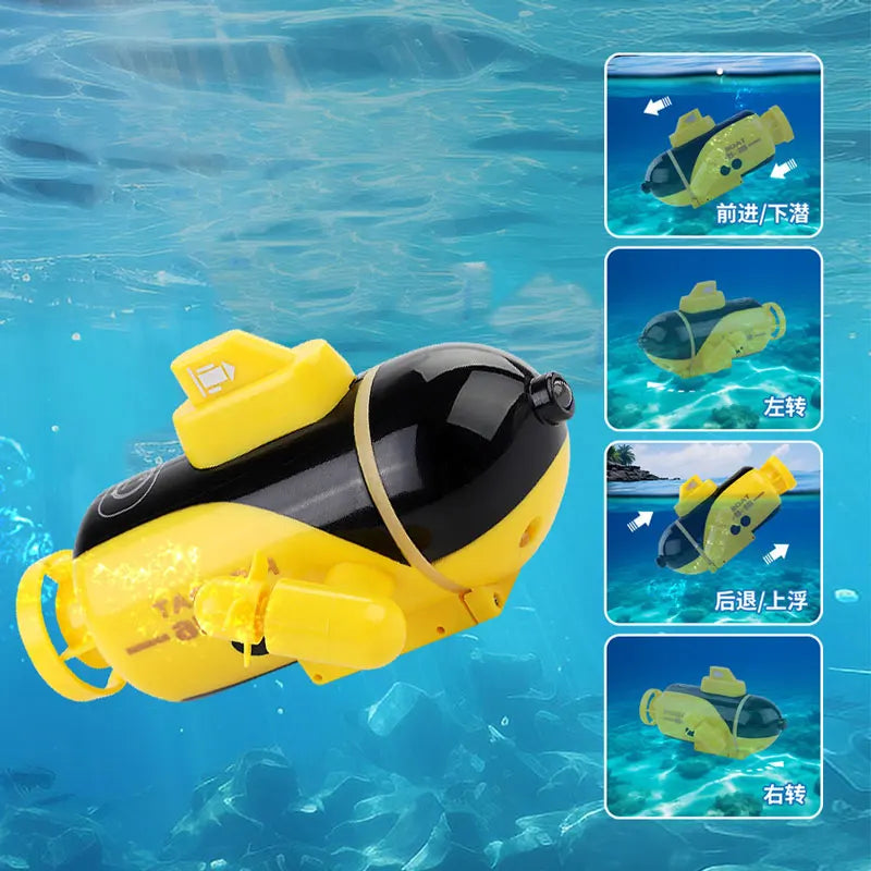 RC Submarine | LED Light | 4-Channel Remote | One Size