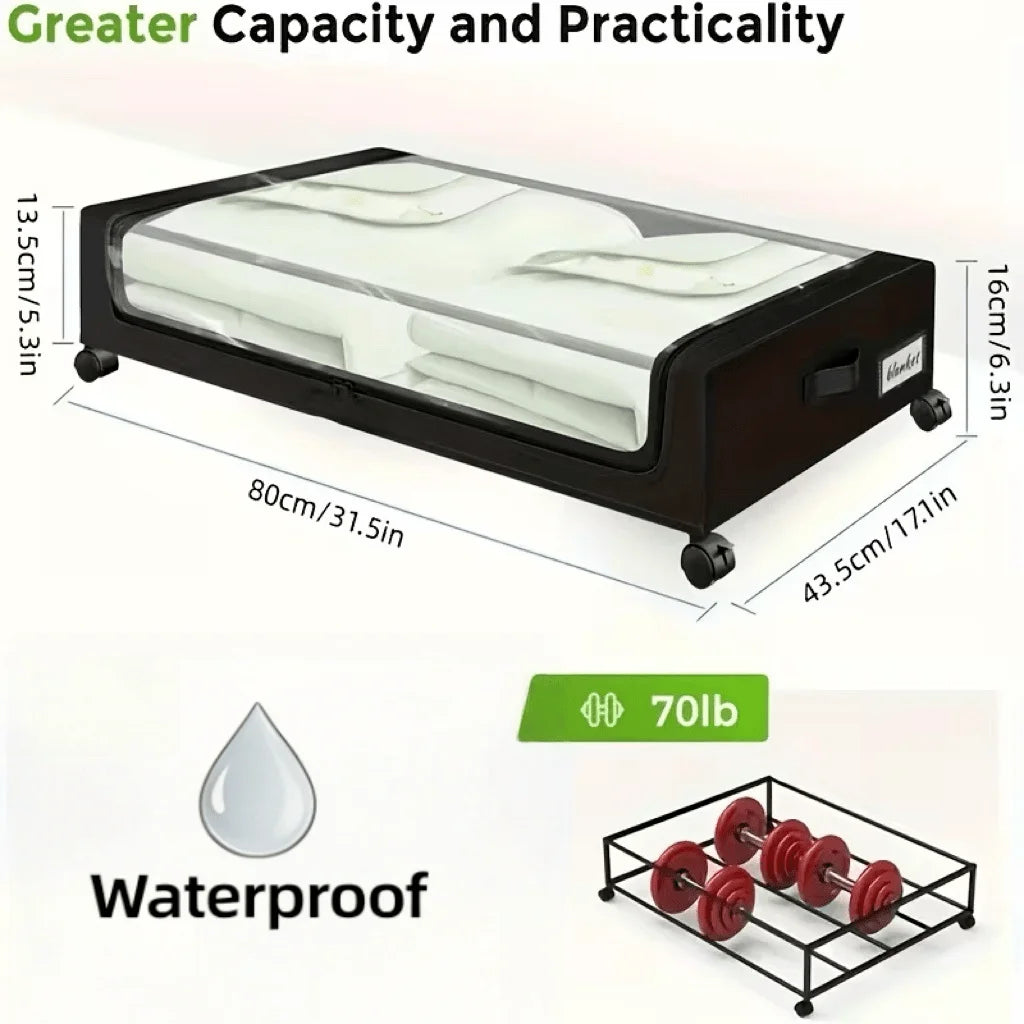 Under Bed Bins | Wheeled Zipper Lid | Toylandeu™