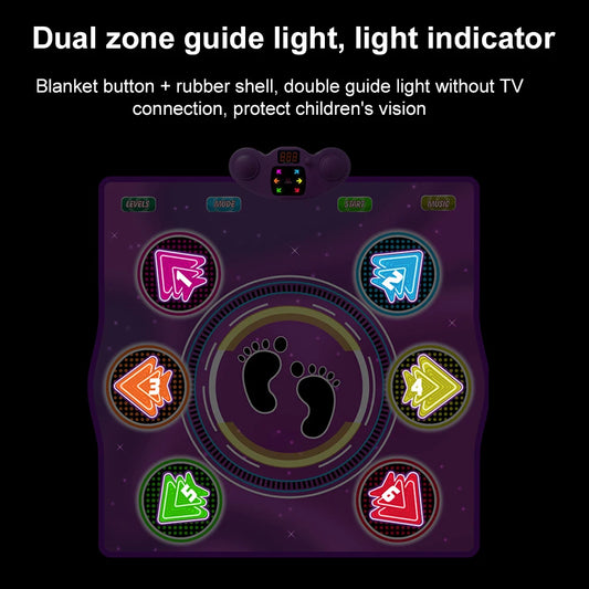 Led Dance Pad With Bluetooth Wireless for Family Fitness