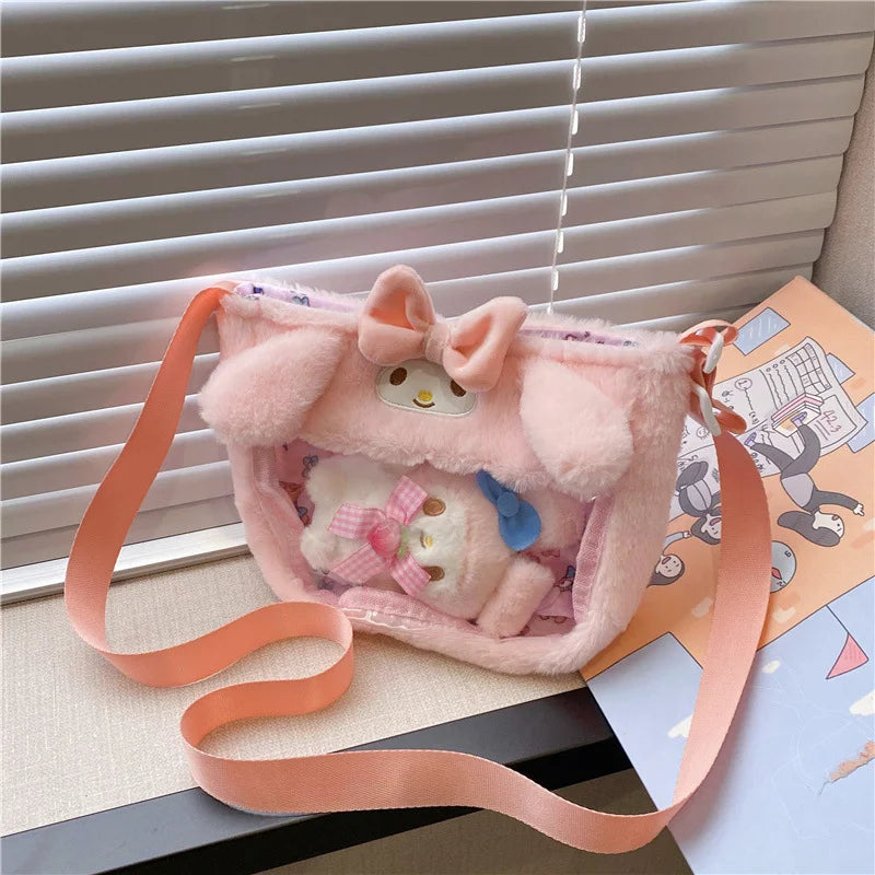 Japanese Kawaii Transparent Diagonal Bag with Sanrio Anime Design - ToylandEU