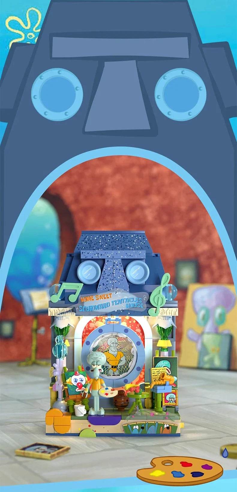 Spongebob Cartoon Krusty Krab Restaurant Building Blocks Toy - ToylandEU