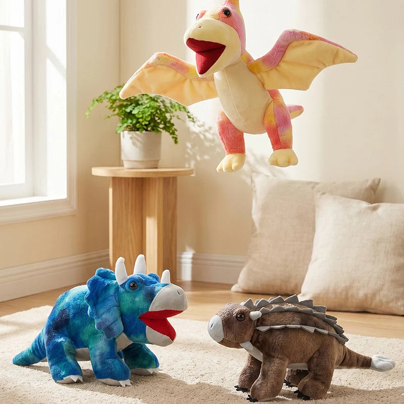 Kawaii Dinosaur Plush Toy Set for Home Decor and Gifting