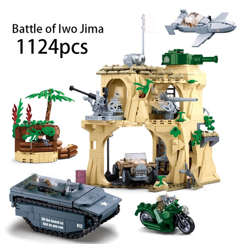 WW2 Military Vehicle and Bunker Artillery Set for the Normandy Landings by Sluban ToylandEU.com Toyland EU