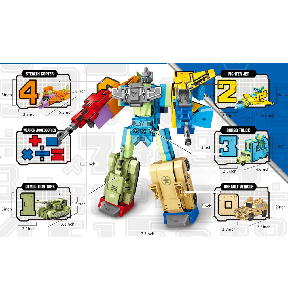 Number Robot adaptable Assemble Digit Robot Adaptable Math Toys - ToylandEU