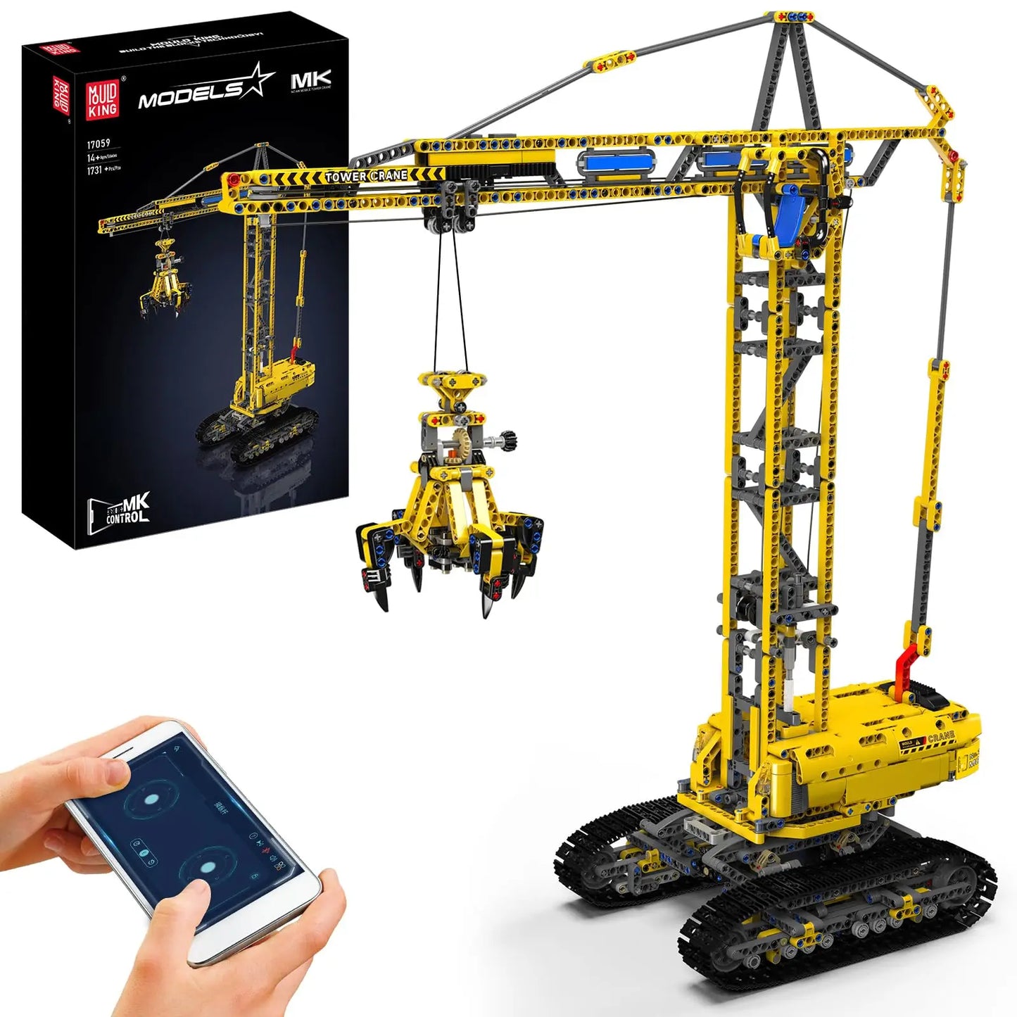 App Controlled Crawler Crane Building Kit For Adults