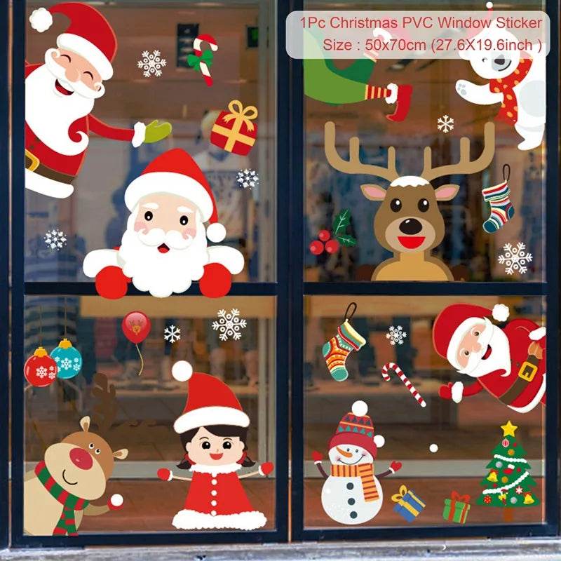 Festive Window Stickers Christmas Theme for Kids Room - ToylandEU