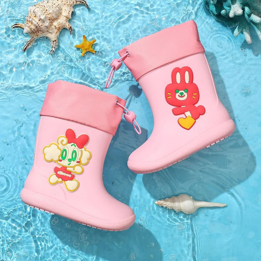 Kids Rain Boots | Non Slip Grip | Hook And Loop Closure | Ages 4 To 6