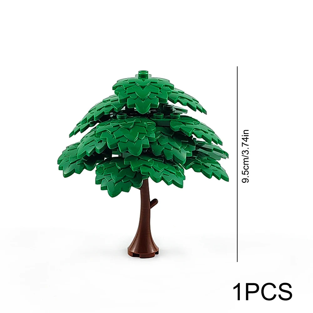 Block Trees | Compatible Brick Design | Plastic Garden Style | Unisex Model