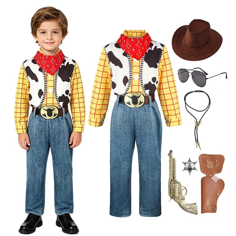 Boys Cowboy Costume | Yellow Plaid Shirt | Toylandeu™