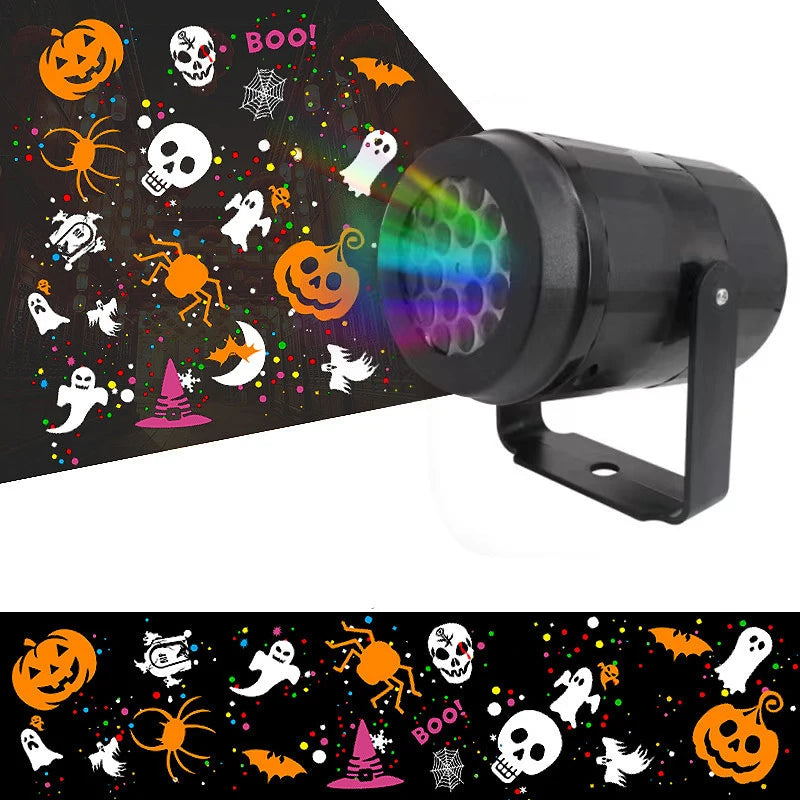 Halloween LED Projector | Rotatable Head | Ghost Pumpkin Themes | Indoor Decor