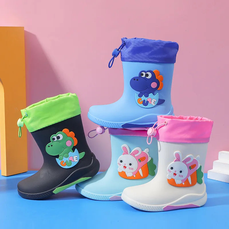Kids Rain Boots | Waterproof | Non Slip | Youth Dinosaur Pattern