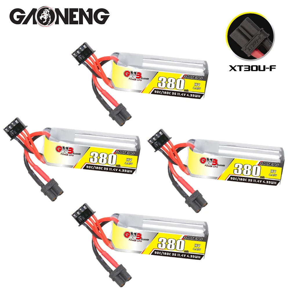 GNB HV 3s 11.4v 380mAh 90c/180c Lipo Battery For RC Helicopter - ToylandEU