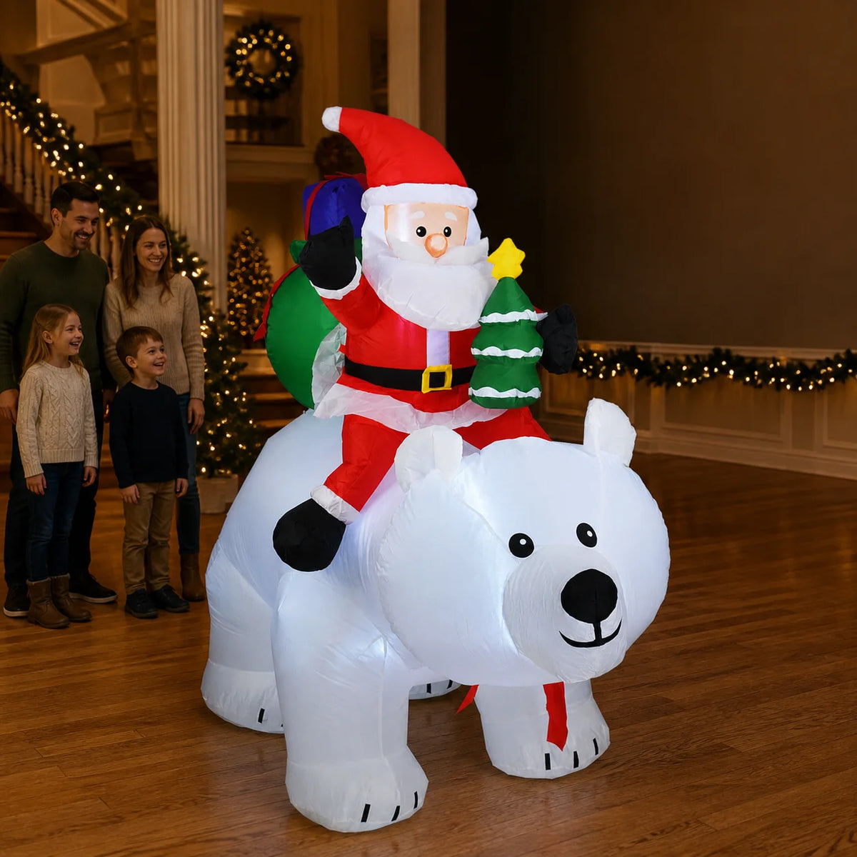 Inflatable Santa Claus | 6.9 Ft Led Lights | Shaking Head | Christmas Yard