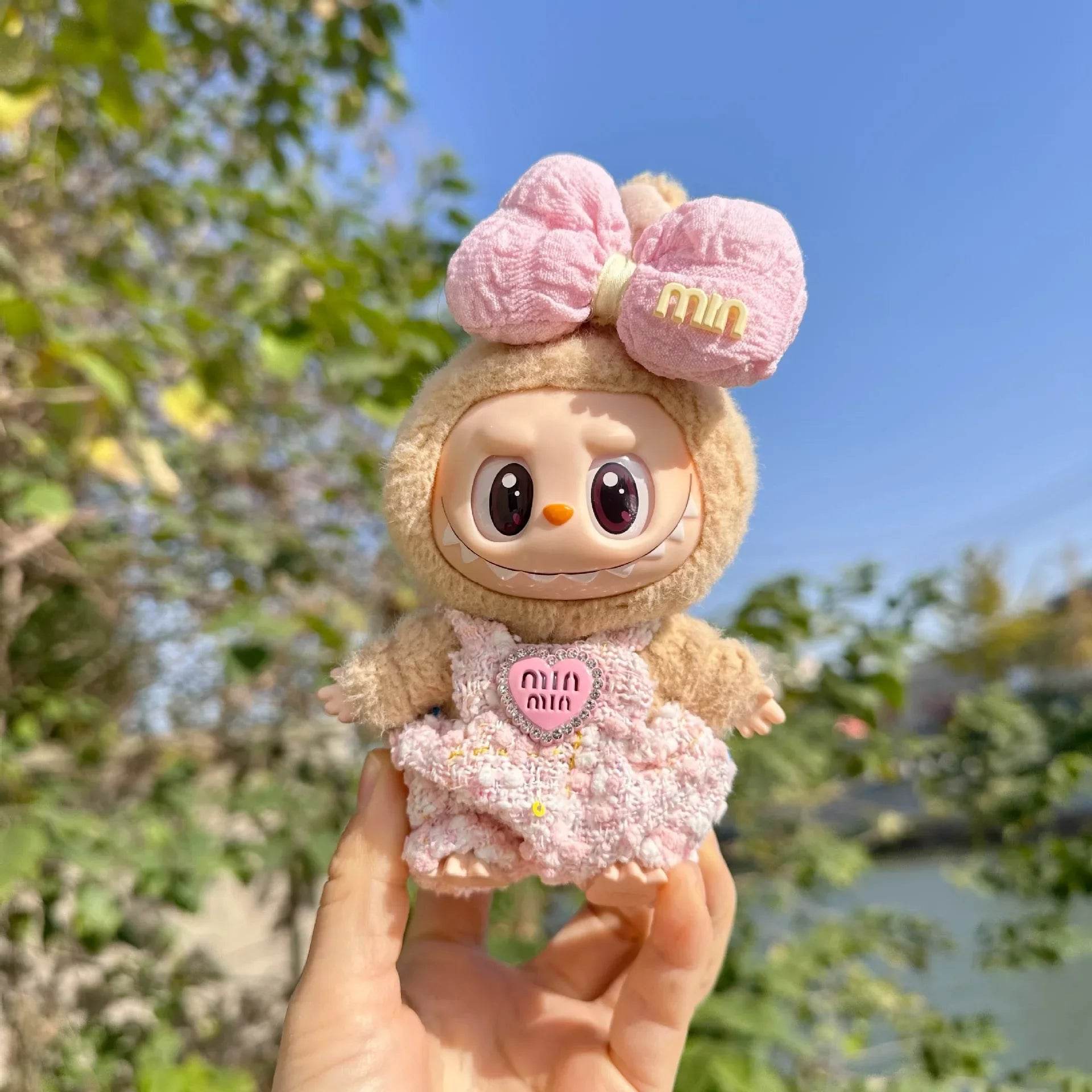 Cute Labubu Doll Outfit Accessories Classic Dress Set for 17CM V2 Mini Dolls Clothing Girl Kid Gift Labubu Clothes Luxury - ToylandEU