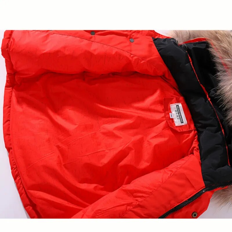 Children's Winter Down Jacket with Real Fur Trim for Girls and Boys -30 degree - ToylandEU