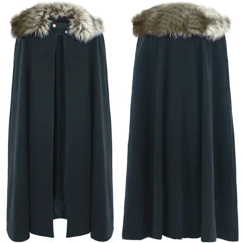 Warm Medieval Cloak for Viking Larp and Winter Cosplay - ToylandEU