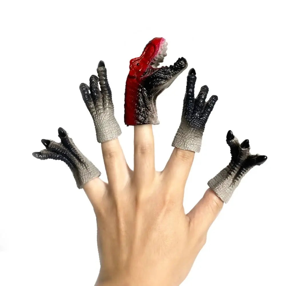Dinosaur Finger Puppets | Rubber | Cartoon Design | 8cm Mini