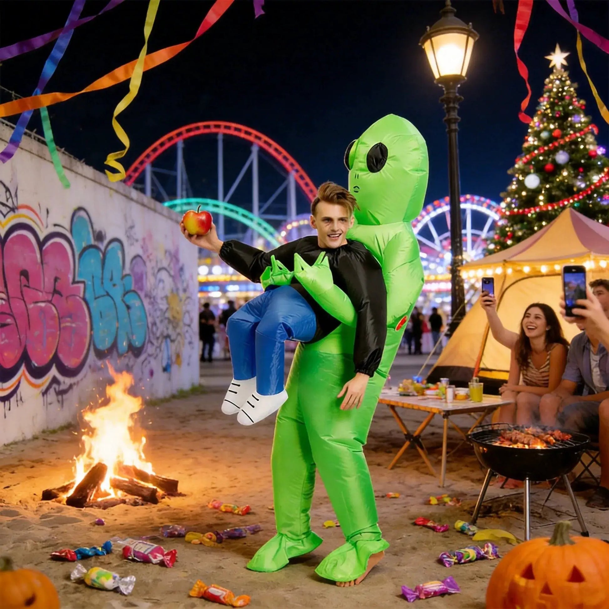 ET-Aliens Inflatable Costume Scary Monster Cosplay For Adult Kids Thanksgiving Christmas Party Festival Stage Children Clothing - ToylandEU