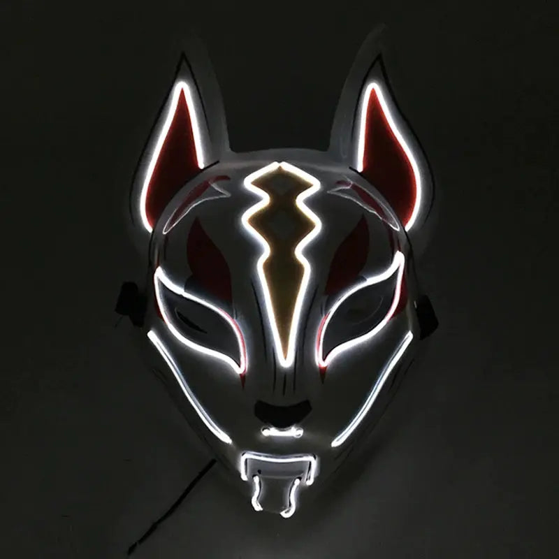 Hot Sale Anime Mask Halloween Cosplay Fox Masks Neon Light up Masks LED Luminous Mask Glow In The Dark Carnival Party Supplies - ToylandEU