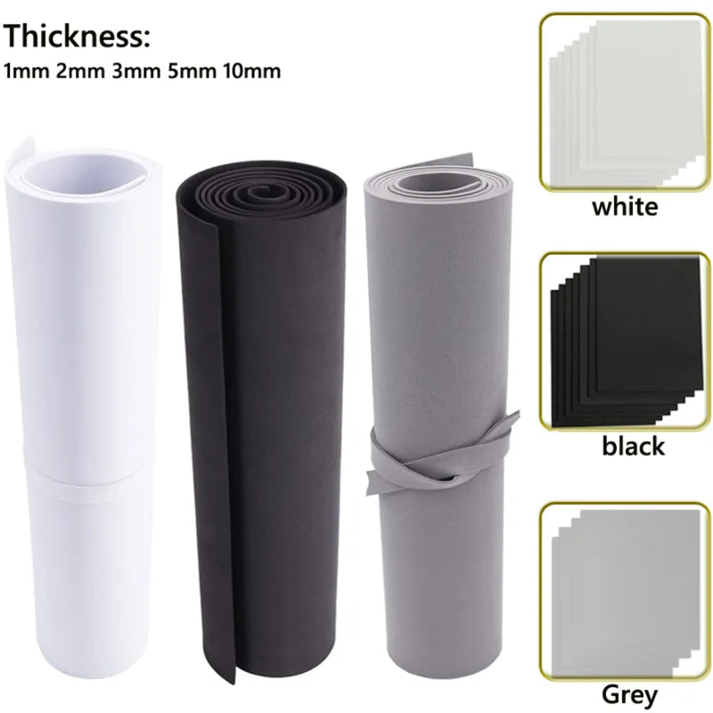 NEW 1pcs Thickness 1/2/3/5/10mm Eva Foam Sheets Sound-Absorbing Noise Toyland EU