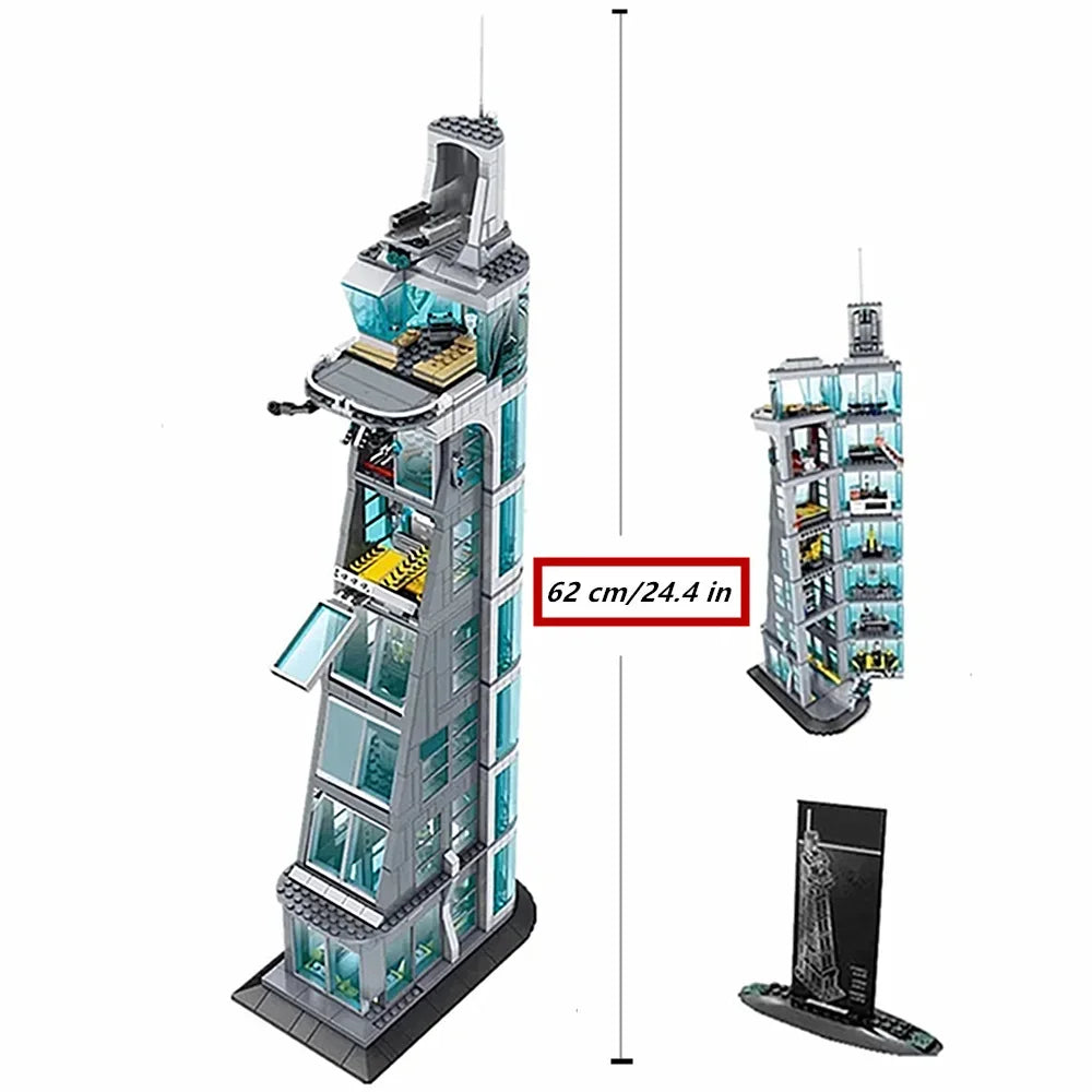 Building Blocks | 7 Story Modular Set | Iron Tower Model | Ages 14 Plus Brick