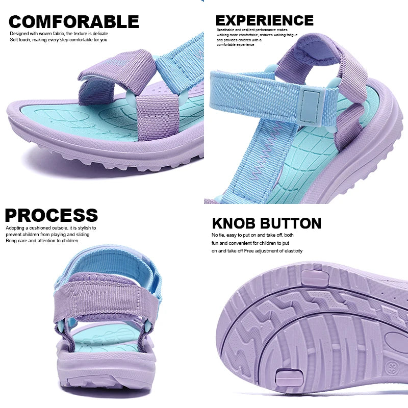 Kids Sandals | Breathable | Hook Loop Closure | Sizes 30-38