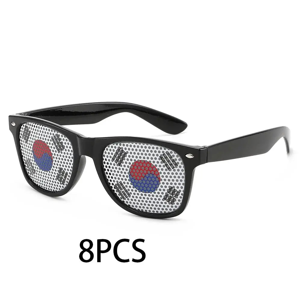 8PCS HD Vision Flag Sunglasses Football Match Fans Sun Glasses Comfortable Anti-slip Legs Sports Party Eyewear - ToylandEU