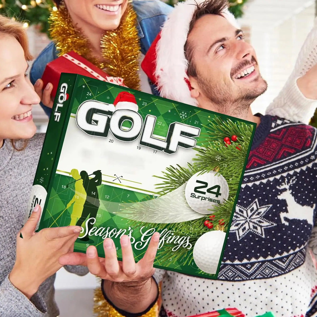 Advent Calendar | 24 Day Golf Accessories | Festive Countdown Favors | Gift For Husbands And Golf Lovers