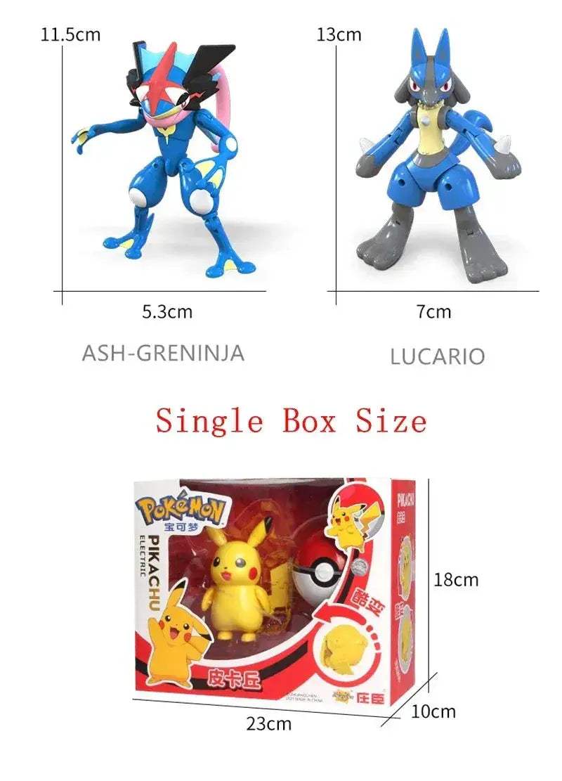 Pokemon Pokeball Anime Figures Toys, Pikachu Gengar Dragonite Snorlax Lapras Pocket Pokeball Toys - CLOUDANIMESTUDIO