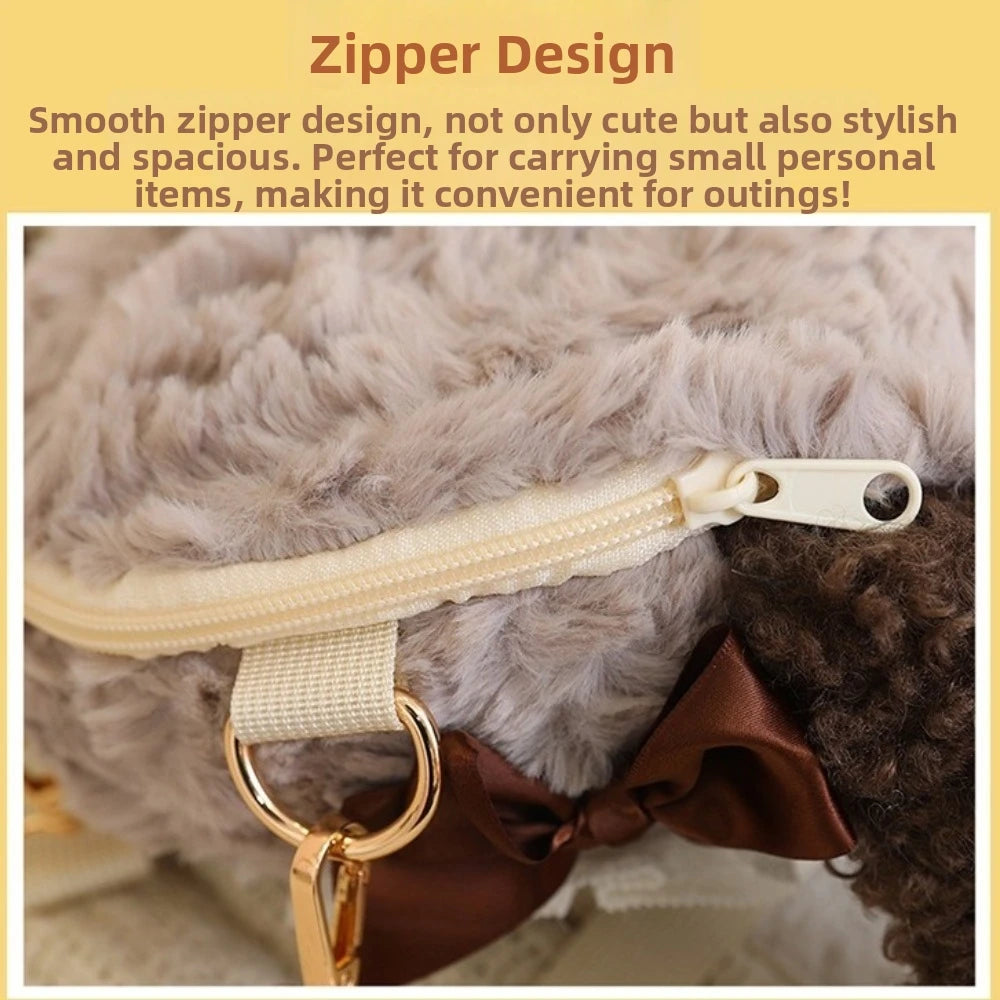 Colorful Cute Animal Plush Backpack With Detachable Strap