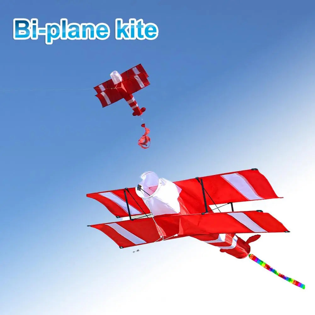 Red Airplane Kite in Plaid Cloth for Easy Flying - ToylandEU