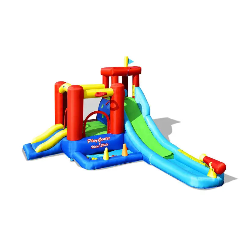 9-in-1 Inflatable Water Slide Bounce House Without Blower