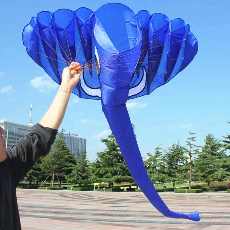 Inflatable Soft Elephant Kite, 5.2M Nylon Outdoor Kite with 9 Holes - ToylandEU