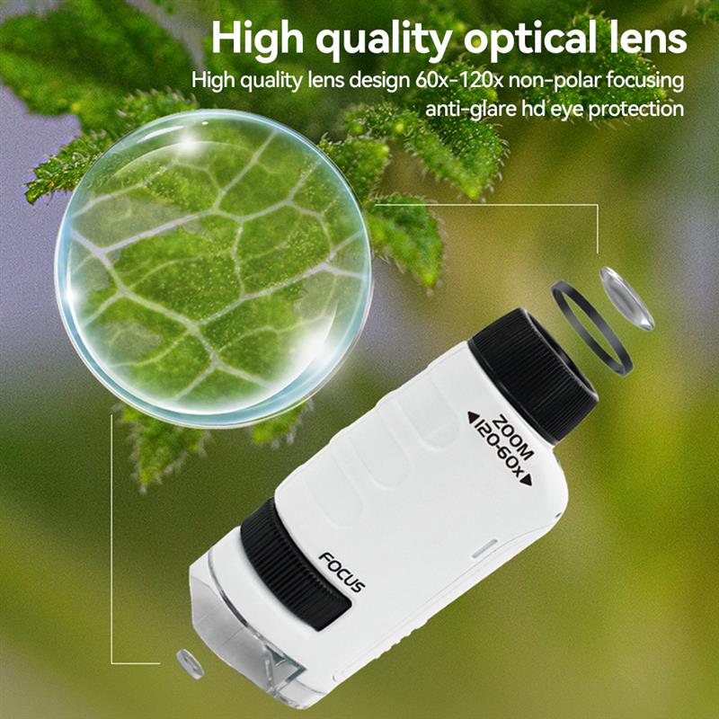 Portable Kids 60-120X Microscope Kit with LED Light - ToylandEU