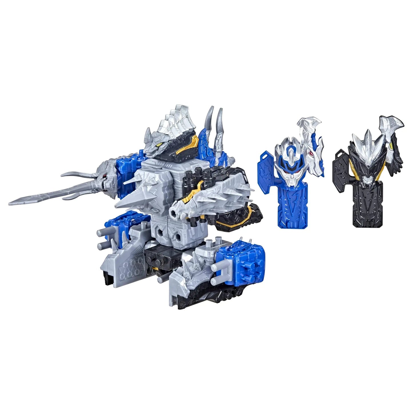 Hasbro Power Rangers Dino Fury Blue Tricera Blade and Black Stego Zord Figures - ToylandEU