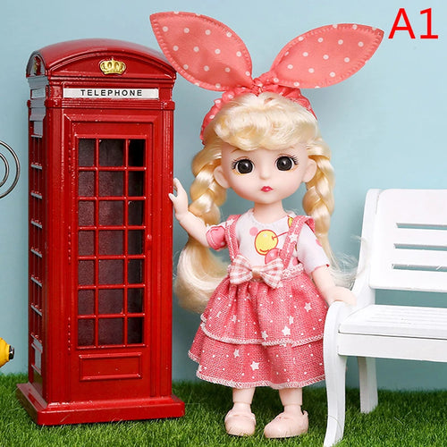 Mini 16cm Movable Jointed BJD Doll with 3D Big Eyes - 1/12 Scale ToylandEU.com Toyland EU