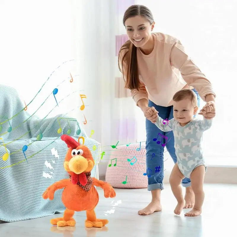 Dancing Plush Chicken Toy - Interactive Talking Soft Toy for Kids